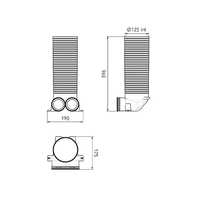Ubbink Air Excellent 23C ventieladapter 125 2x90°
