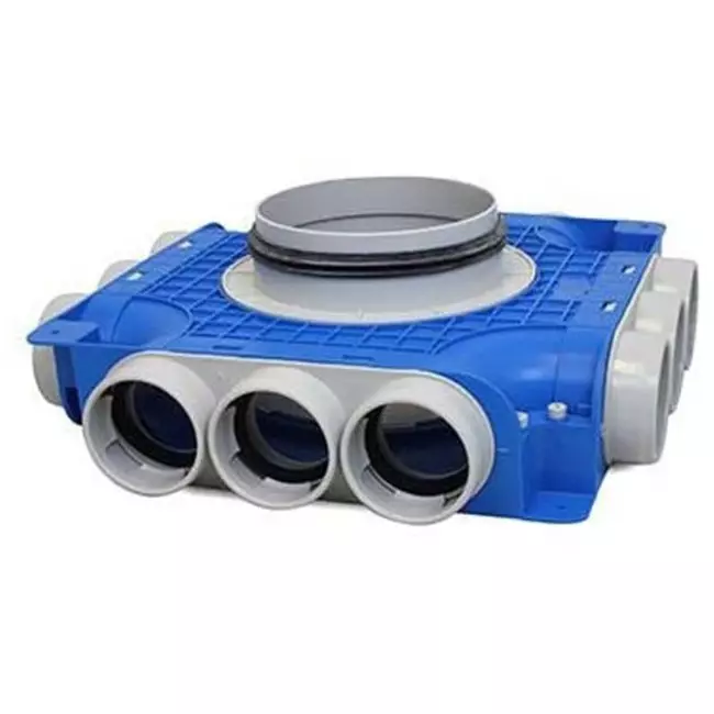 Vent-Axia Uniflexplus subverdeelbox 12 x Ø69mm zijaansluiting met tuit Ø180mm