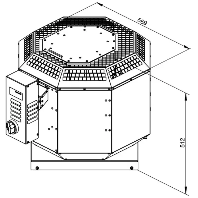 Dakventilator rookgasafvoer verticaal - DVN 315 D2 F4 30