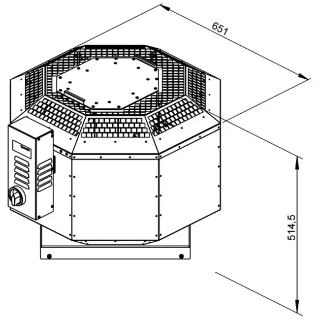 Dakventilator geïsoleerd rookgasafvoer - DVNI 315 D2 F4 30