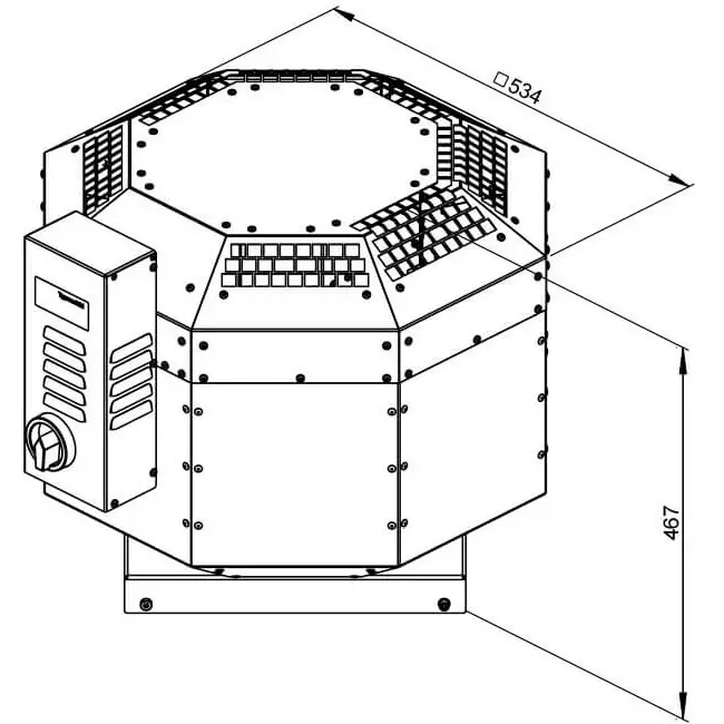 Dakventilator geïsoleerd horeca - DVNI 225 EC 30