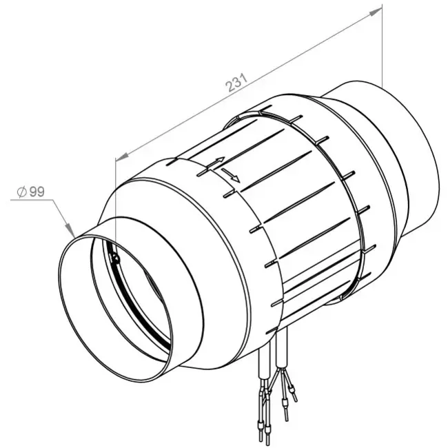 Buisventilator 100mm mixed-flow ETAMASTER - EM 100L EC 01
