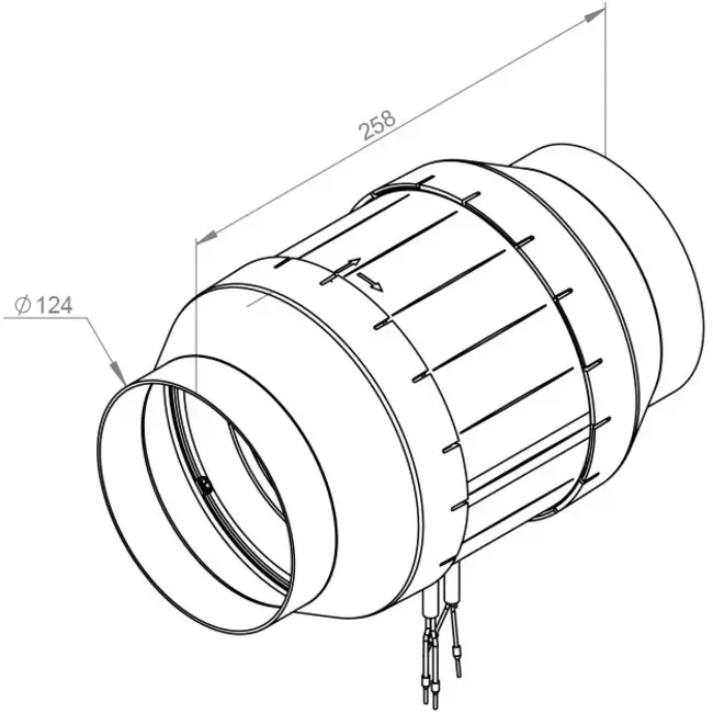 Buisventilator 125mm mixed-flow ETAMASTER - EM 125L EC 02