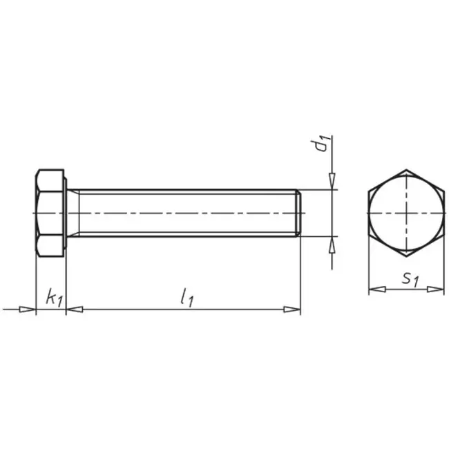 Tapbout m10x25mm.gegalv.8.8 din933 (200 stuks)