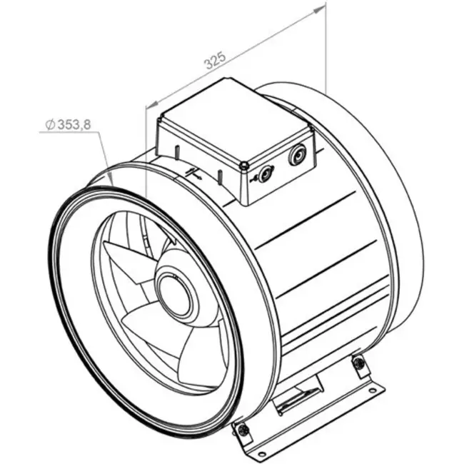 Ruck ETAMASTER buisventilator met EC motor 3320m³/h - Ø 355 mm + bediening potentiometer 10 kO