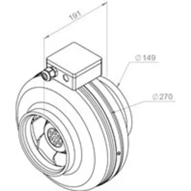 Ruck buisventilator 440m³/h – Ø 150 mm + elektronische traploze regelaar 1,0 A