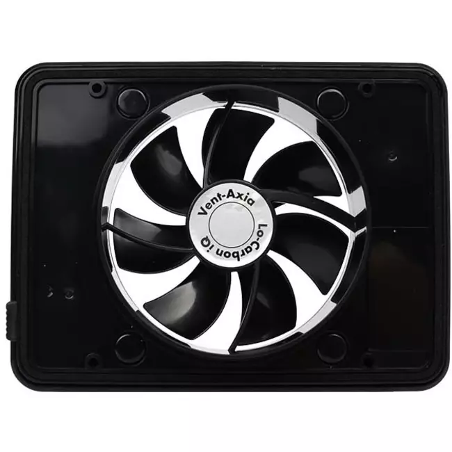 Vent-Axia Lo-Carbon iQ platte design badkamerventilator ZWART Ø 100 - 125 mm