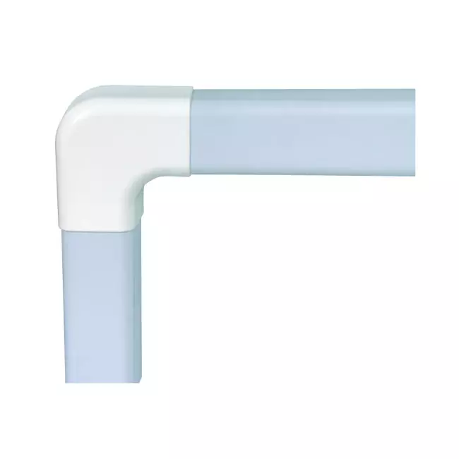 Climaplus airco leidinggoot Haakse platte bocht 125 x 75mm RAL 9010 WIT