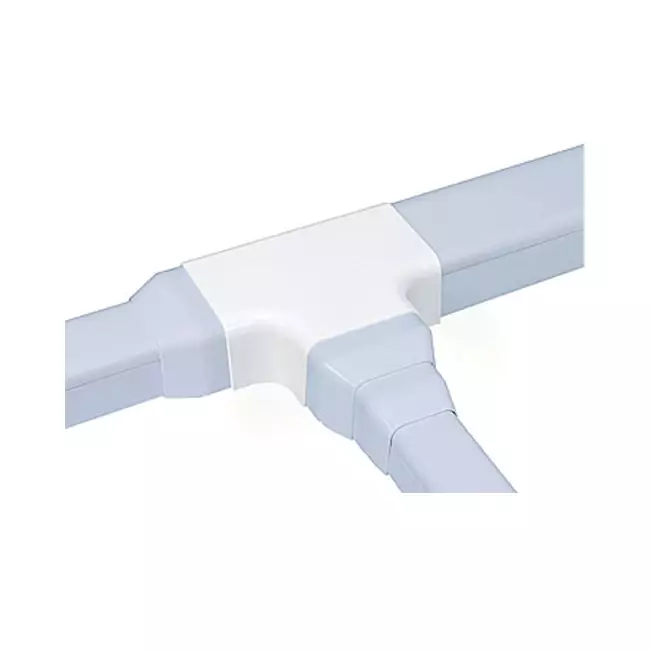 Climaplus airco leidinggoot T-stuk voor montagekanaal 125 x 75 mm RAL 9010 WIT