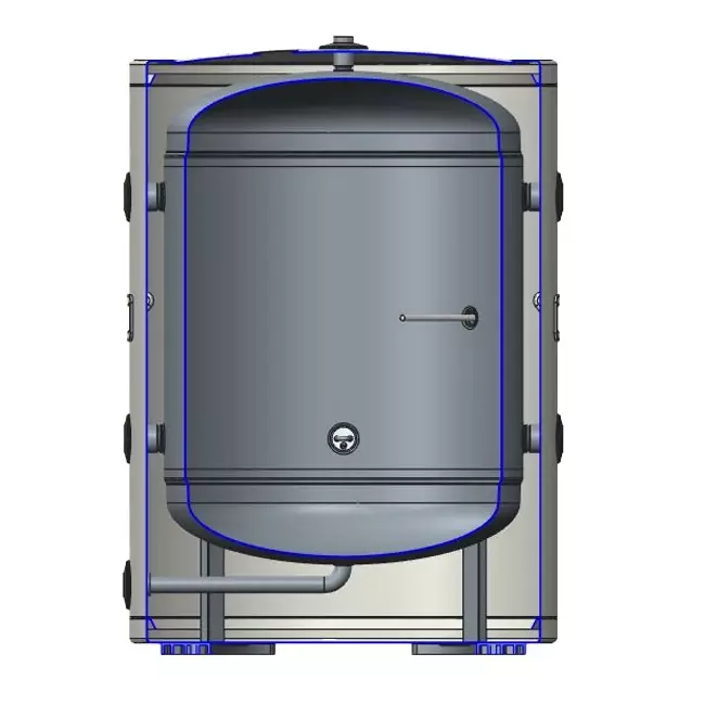 Buffervat RVS Duplex 100L  met 2KW weerstand