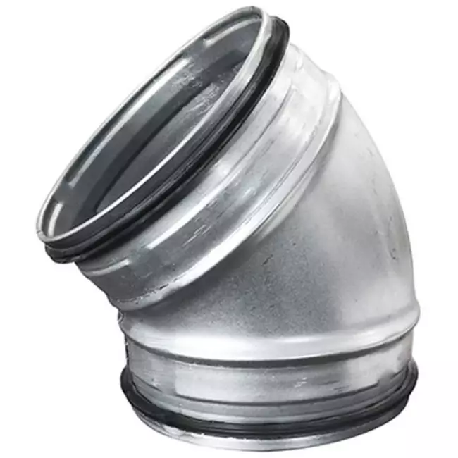Korte ronde spiro bocht 45° Ø 80mm voor spirobuis