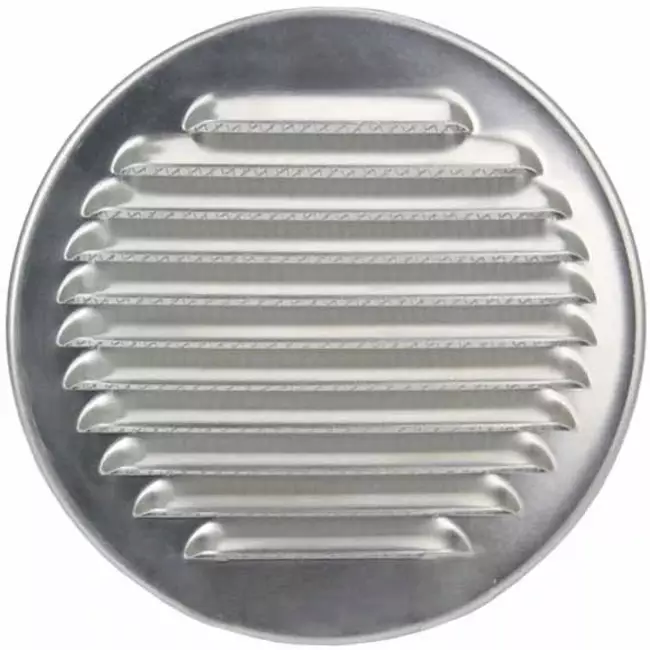 Metalen ventilatierooster rond incl. montagebus Ø 180 mm aluminium - DWRA180S