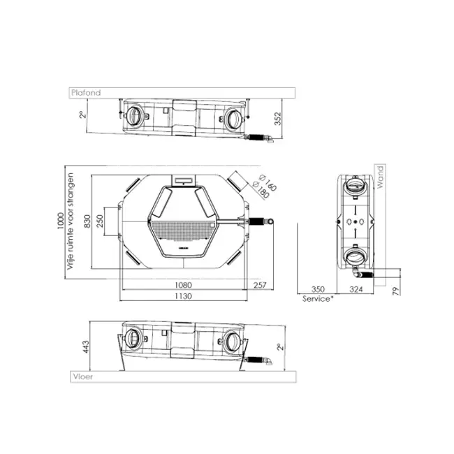 Orcon WTW plafondunit HRC-360-OptiAir