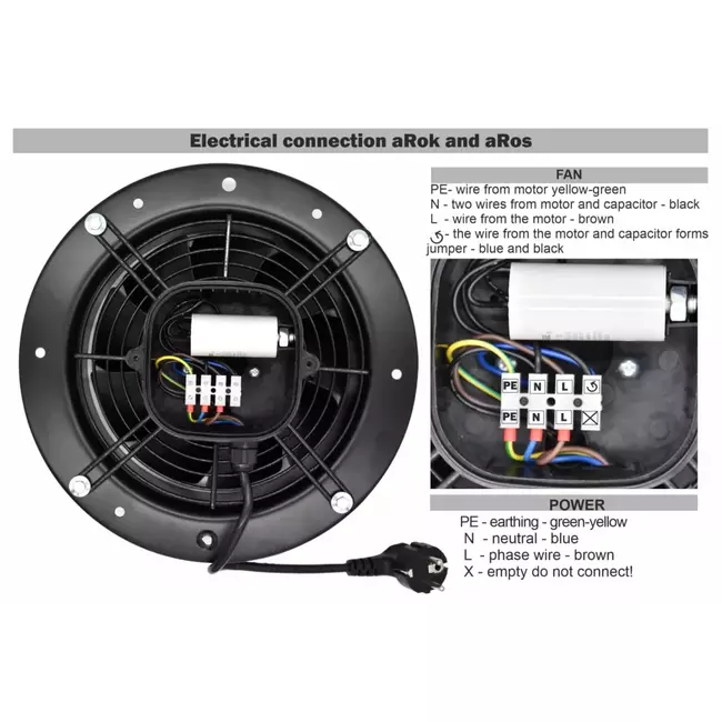 Axiaal ventilator rond 200mm – 780m³/h – aRos