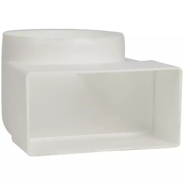 Rechthoekig kunststof verticale 90 ° bocht Ø100mm - 110x55 - KLD