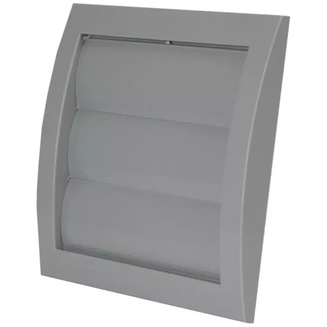 Lamellenrooster overdruk ventilatierooster 150x150 diameter: 100 grijs - ND10ZP