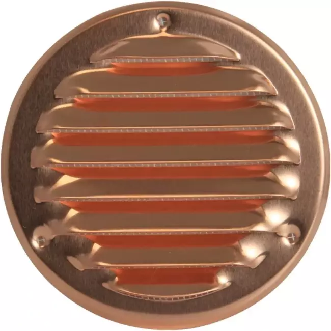 Metalen ventilatierooster rond 100 mm koper - MR100Cu