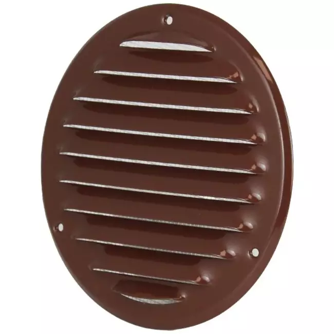 Metalen ventilatierooster rond Ø125 mm bruin - MR125B - RAL8016