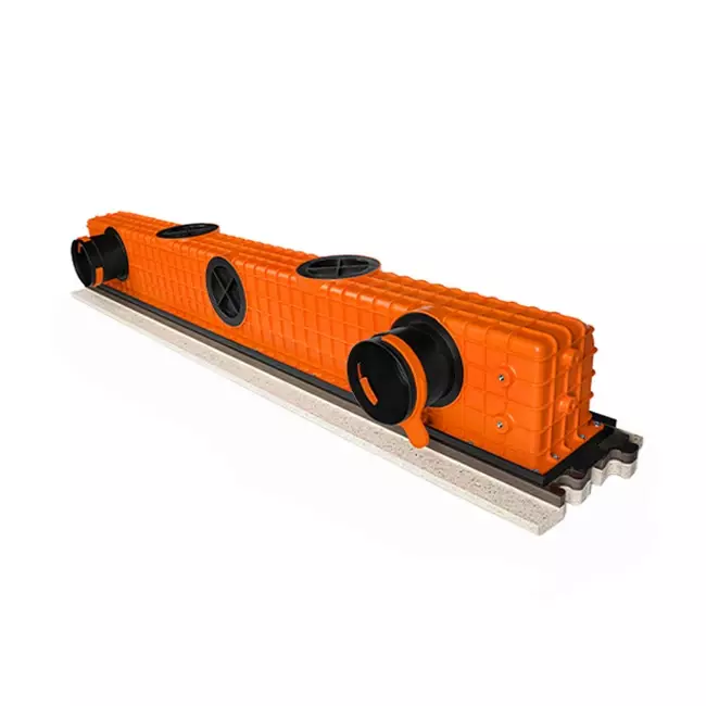 Ergovent instucbaar frameloos lijnrooster 1050 mm met aansluitdiameter 75 mm - modulair - 1 sleuf