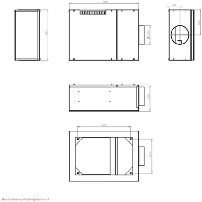 Itho Daalderop universeel plenum Demandflow / Qualityflow - 8 aansluitingen