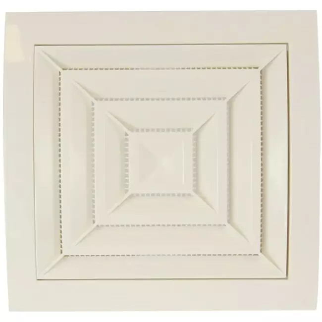 Plafondrooster vierkant 150x150 diameter: 100 wit - ND10G