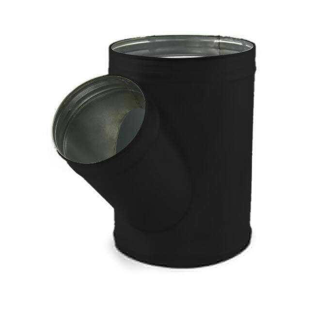 Spiro t-stuk 125 mm diameter 100 mm (45 graden) (sendz. verz.) RAL9005