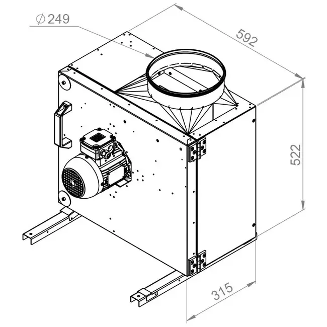 Boxventilator rookgas F400 - MPS 250 D2 F4 30