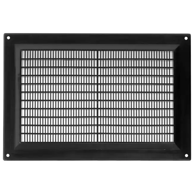 Ventilatierooster rechthoekig met grill 250x170 zwart - VR2517M