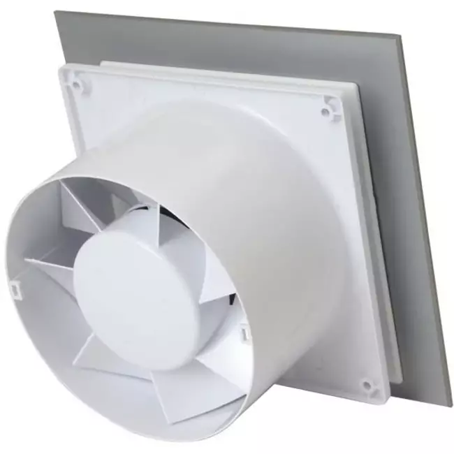 Badkamer ventilator Ø 100 mm met timer en inschakelvertraging - glazen front satijn goud