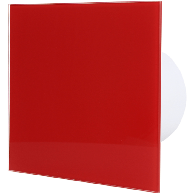 Bathroom extractor fans red glass front