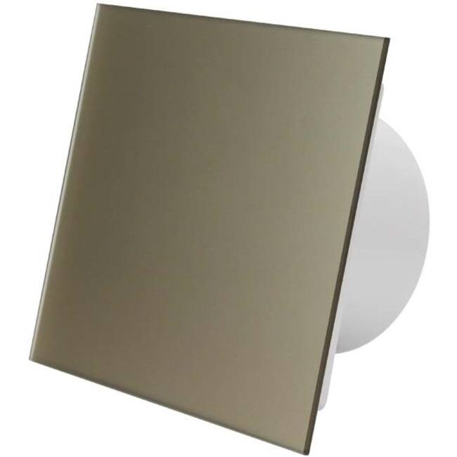 Bathroom extractor fans satin gold glass front