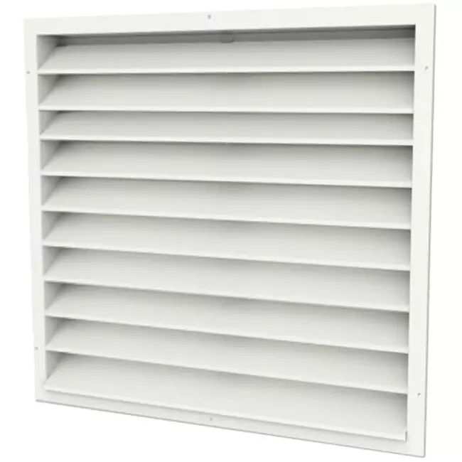 Buitenmuurrooster gegalvaniseerd staal 1000x1000 - RAL 9010