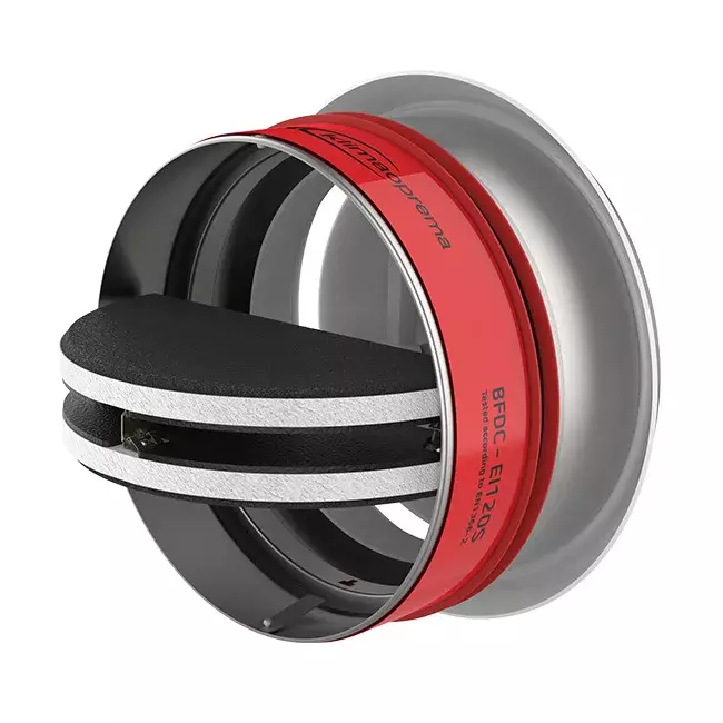 Brandvlinderklep rond 150mm met ventilatieventiel - E-BFDC V EI120S D150