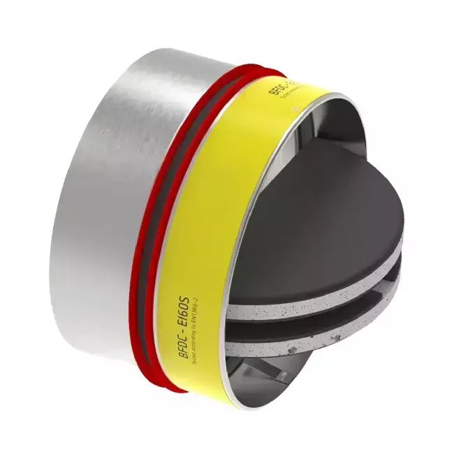 Brandvlinderklep rond 160mm met ventilatieventiel - E-BFDC V EI60S D160