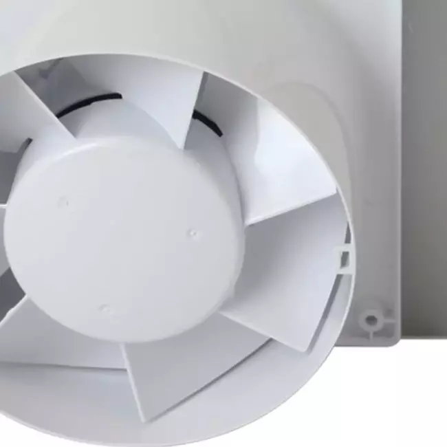Badkamer ventilator Ø 100 mm met timer en inschakelvertraging - glazen front satijn goud