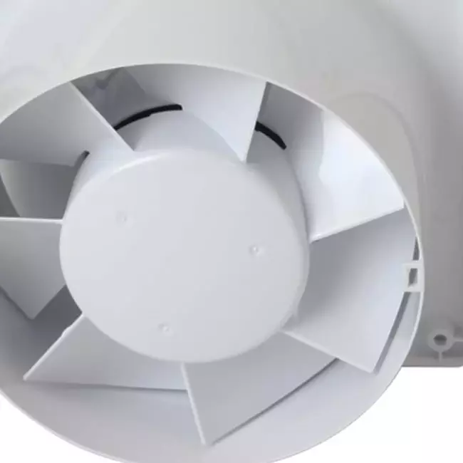 Badkamer ventilator Ø 100 mm met timer - glazen front satijn zilver