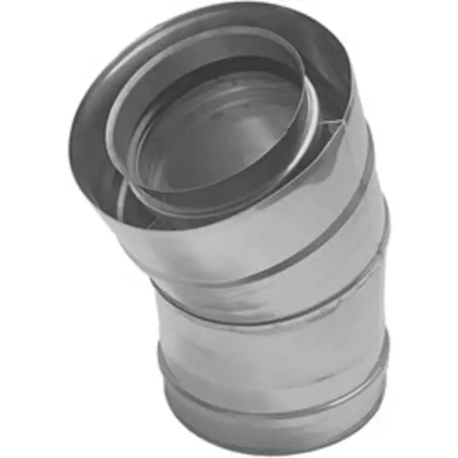 Concentrische diameter 80 - 125 mm bocht 30 gr I316L/I304 (D0,5/0,6) (incl. afdichtingsrubbers binnenbuis)