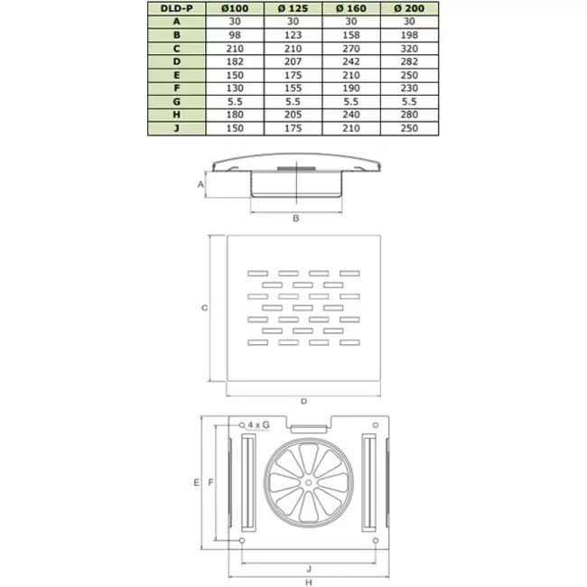Ventilatie toevoer en afvoerventiel luxe met filter Ø 100 mm - Alpha DLD-P100