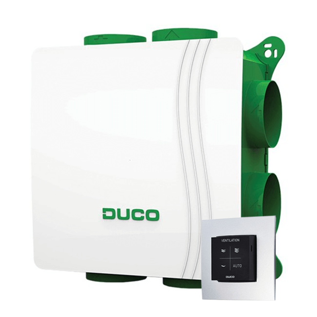 DucoBox Silent 400m³/h + vocht boxsensor + RFT bediening - randaarde stekker