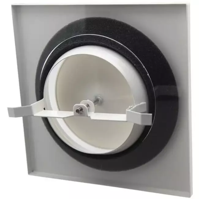 Ventilatieventiel afvoer metaal vierkant Ø100 mm wit met klemveren - DVSQ100