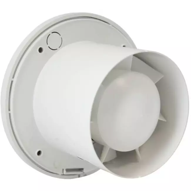 Badkamer ventilator rond Ø 100 mm wit - basis EA100