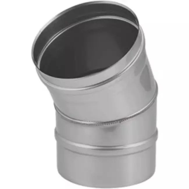 Kachelpijp Ø 180 mm RVS enkelwandige bocht 30°