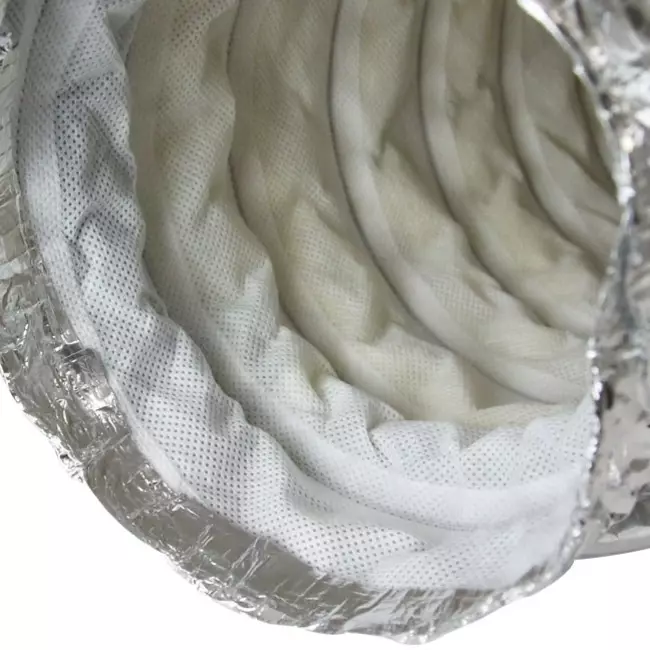 Flexibele geluiddemper non-woven met aansluiting diameter 160 mm lengte 1000mm