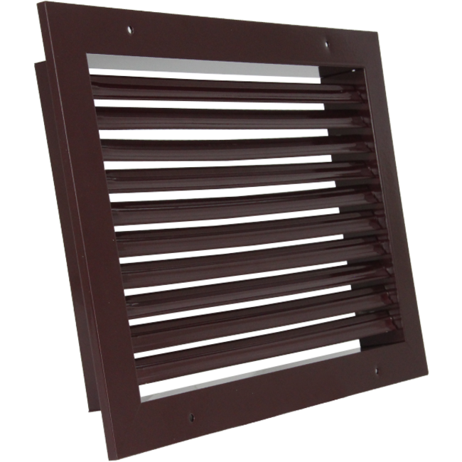 Wandrooster aluminium enkelvoudig instelbaar - met schroefgaten - 300x200 RAL 3007