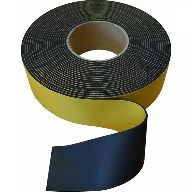 Isolatietape neutraal 75mm - zwart (rol 15m)