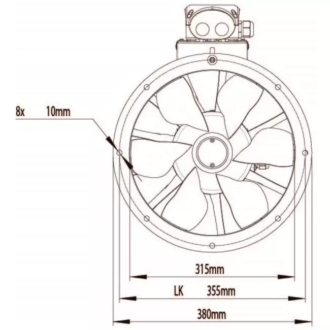 Axiaal 315mm kanaalventilator - AL 315 D2 01