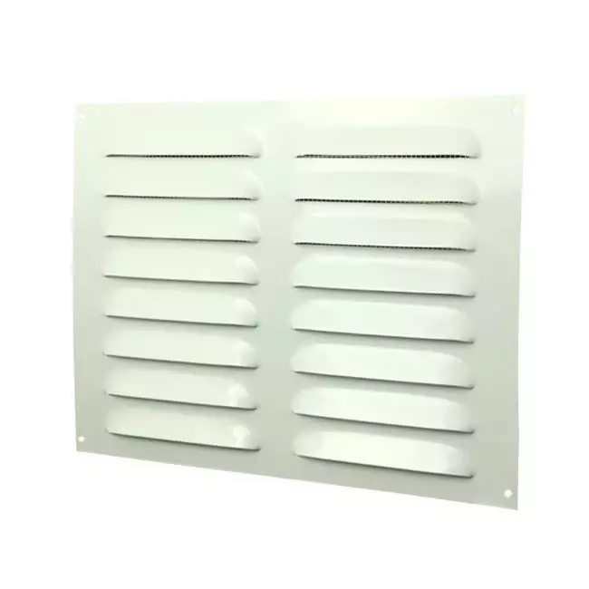 Metalen rechthoekige sleuf rooster 260x190 wit - MR2619