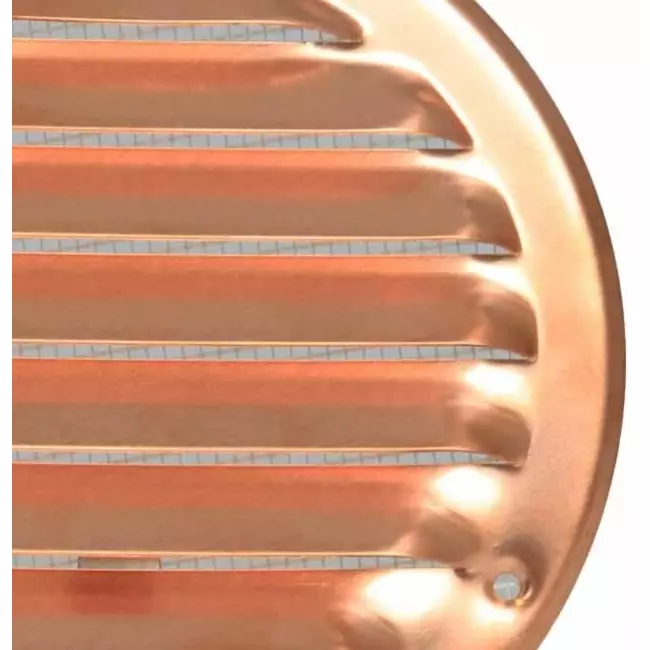Metalen ventilatierooster rond 100 mm koper - MR100Cu