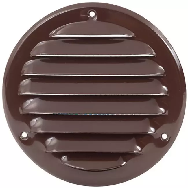 Metalen ventilatierooster rond 100 mm bruin - MR100B - RAL8016