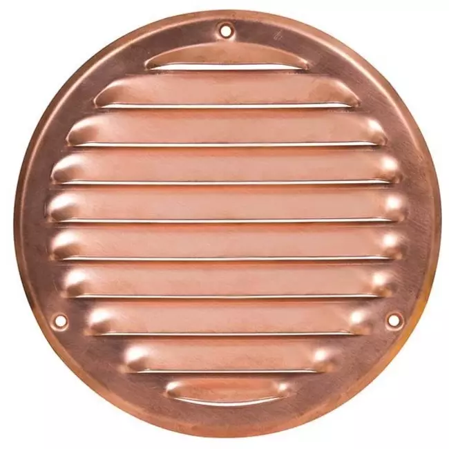 Metalen ventilatierooster rond Ø125 mm koper - MR125Cu